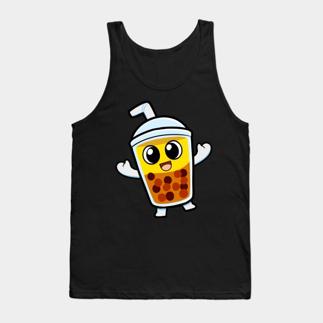 Milk Tea Boba Chibi Tank Top by Irlustra Studio